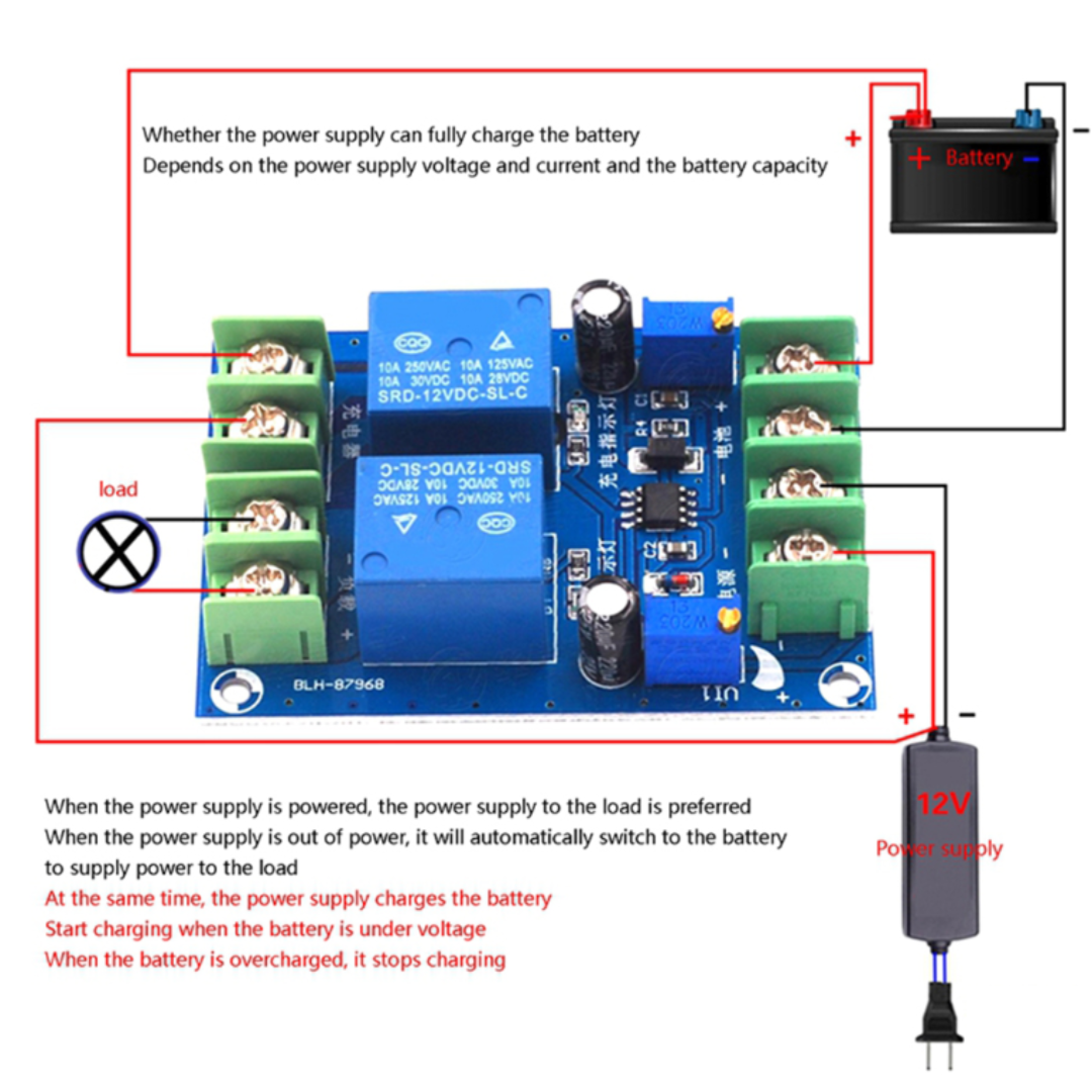 Modulo de Conmutación automática UPS Controlador de carga corte Batería